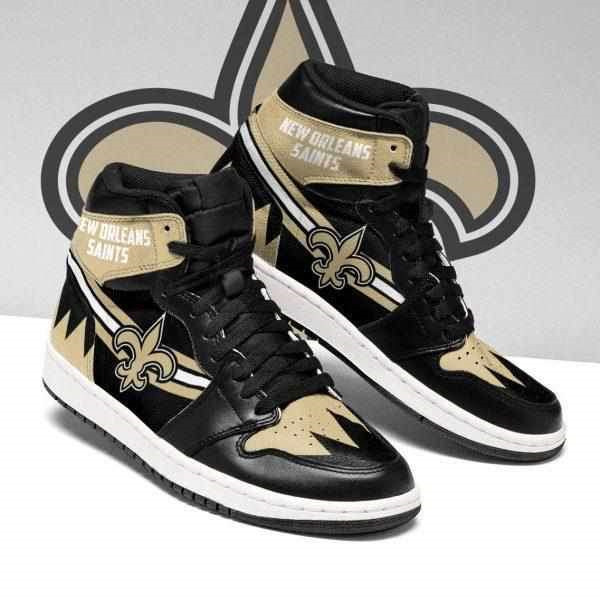 Women's New Orleans Saints AJ High Top Leather Sneakers 003